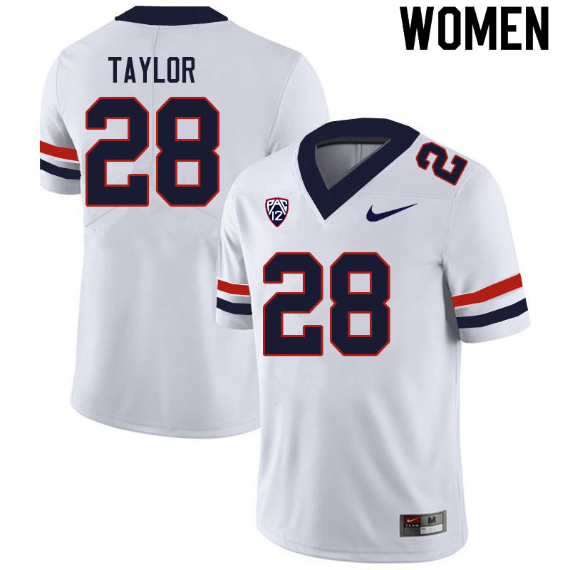 Women #28 Isaiah Taylor Arizona Wildcats College Football Jerseys Sale-White - Click Image to Close